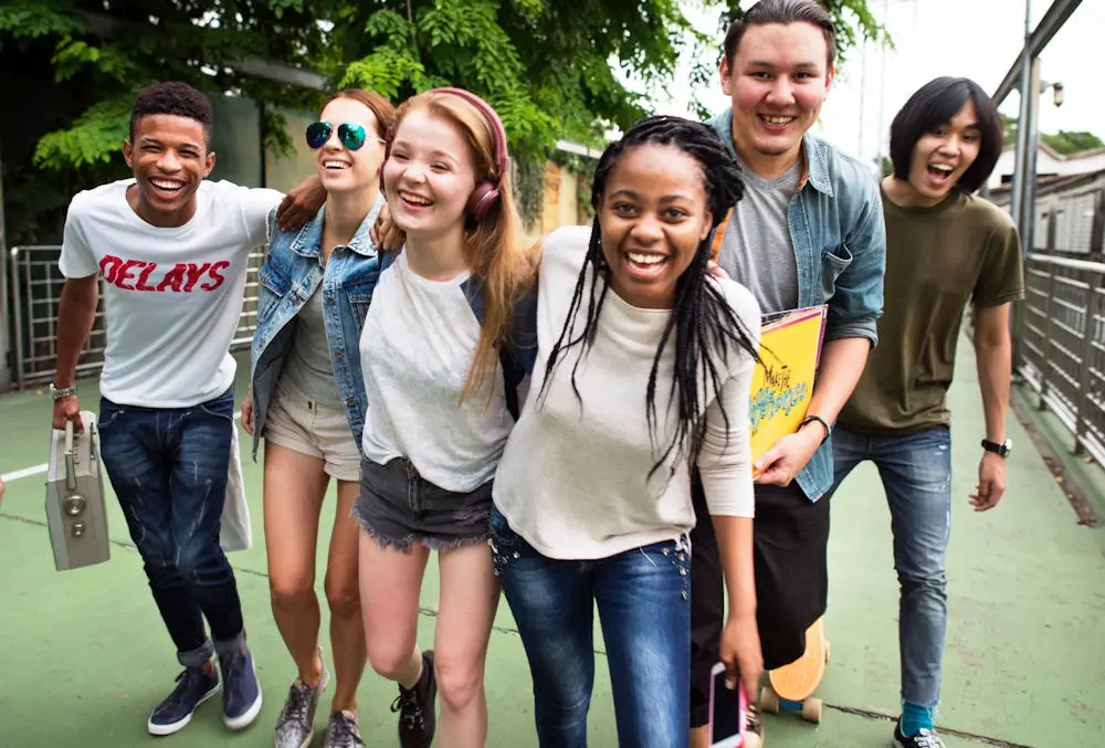 Teens enjoying outdoor time to recover from academic stress