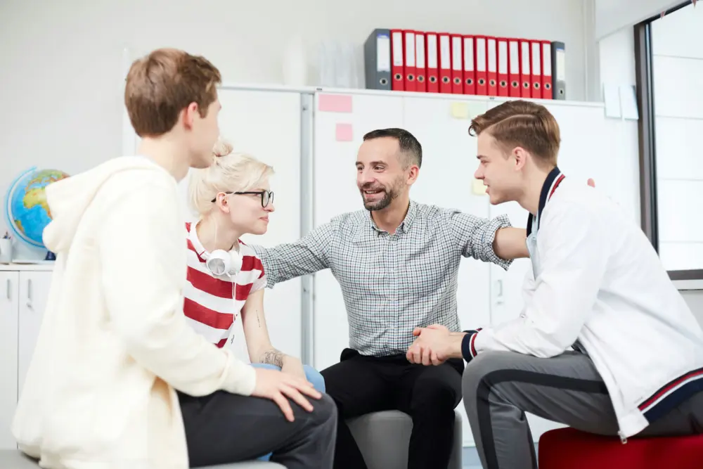 Teen group therapy session for social anxiety treatment in Massachusetts
