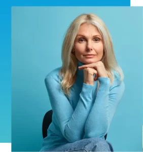 woman looking at camera