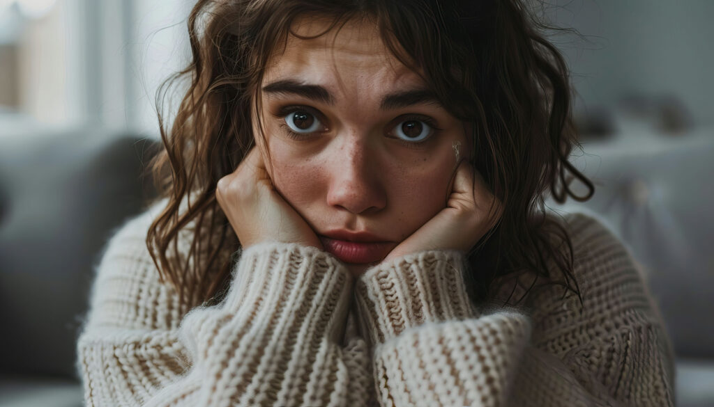 Teen experiencing emotional distress during a borderline personality disorder episode