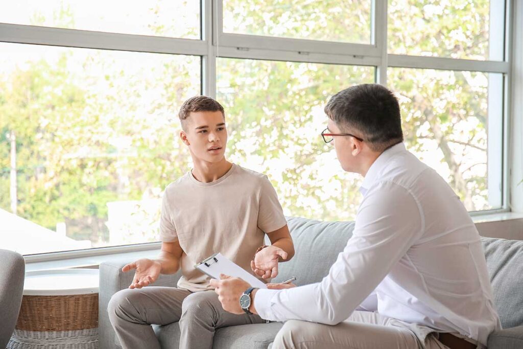 Two people discuss adhd medication for teens