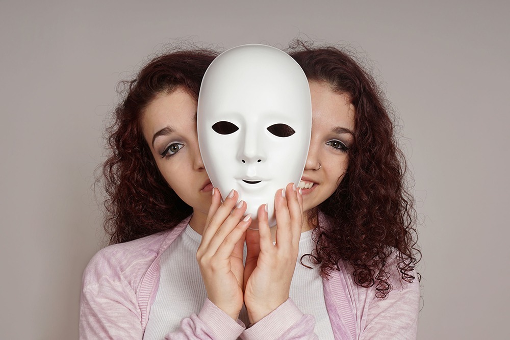 Conceptual image of teen experiencing bipolar disorder mood swings alongside substance use challenges.