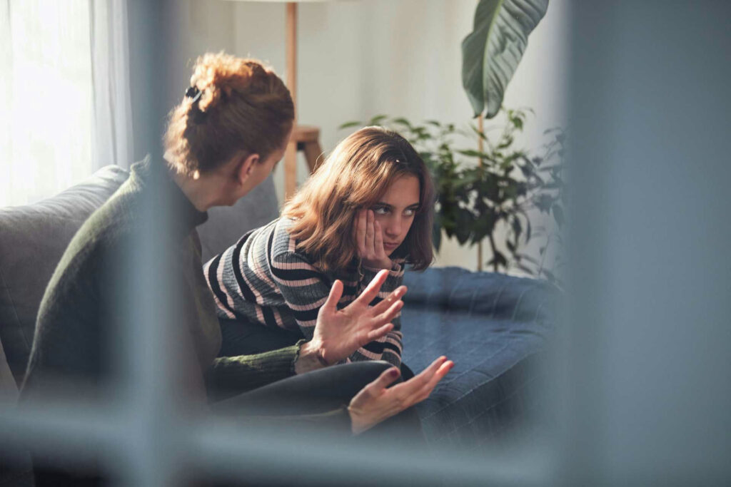 Parent noticing changes in teen behavior and mood