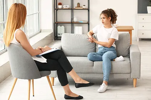 Teens participating in interactive group counseling